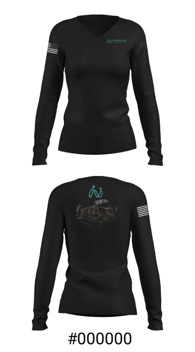 NEMOURS CHILDRENS HOSPITAL 4343259 Women's Long Sleeve V-neck Shirt - 20