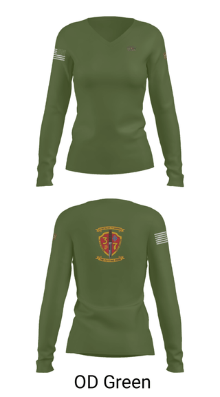 Women's Long Sleeve Vneck Shirt, 3rd. Battalion 7th. Marines, Marines, Teamtime, Team time, sublimation, custom sports apparel, team uniforms, spirit wear, spiritwear, sports uniforms, custom shirts, team store, custom team store, fundraiser sports, apparel fundraiser