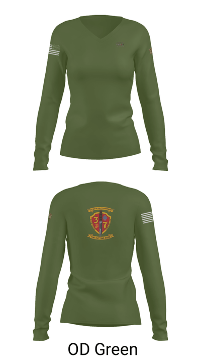 3rd. Battalion 7th. Marines 15768807 Women's Long Sleeve V-neck Shirt - 31