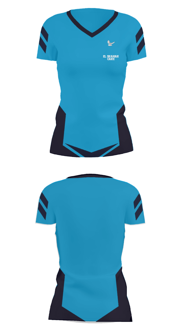Women's Short Sleeve Vneck Shirt, EL SHAMAH CAREEL SHAMAH CARE, , Teamtime, Team time, sublimation, custom sports apparel, team uniforms, spirit wear, spiritwear, sports uniforms, custom shirts, team store, custom team store, fundraiser sports, apparel fundraiser