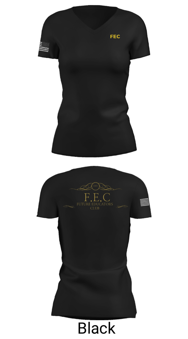 Women's Short Sleeve Vneck Shirt, FEC club, , Teamtime, Team time, sublimation, custom sports apparel, team uniforms, spirit wear, spiritwear, sports uniforms, custom shirts, team store, custom team store, fundraiser sports, apparel fundraiser