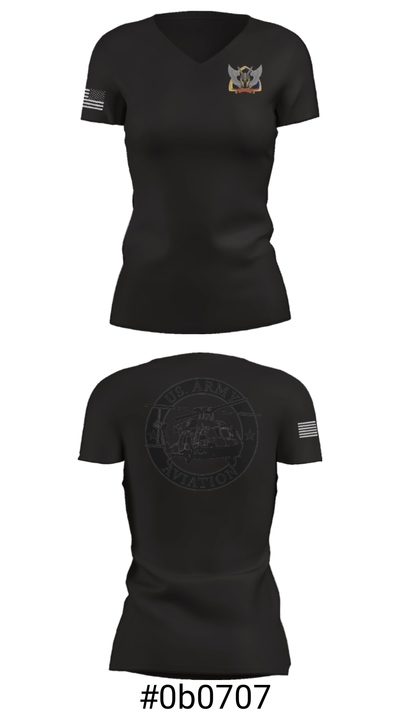A Co 1-13 AVN REGT 59658620 Women's Short Sleeve V-neck Shirt - 4