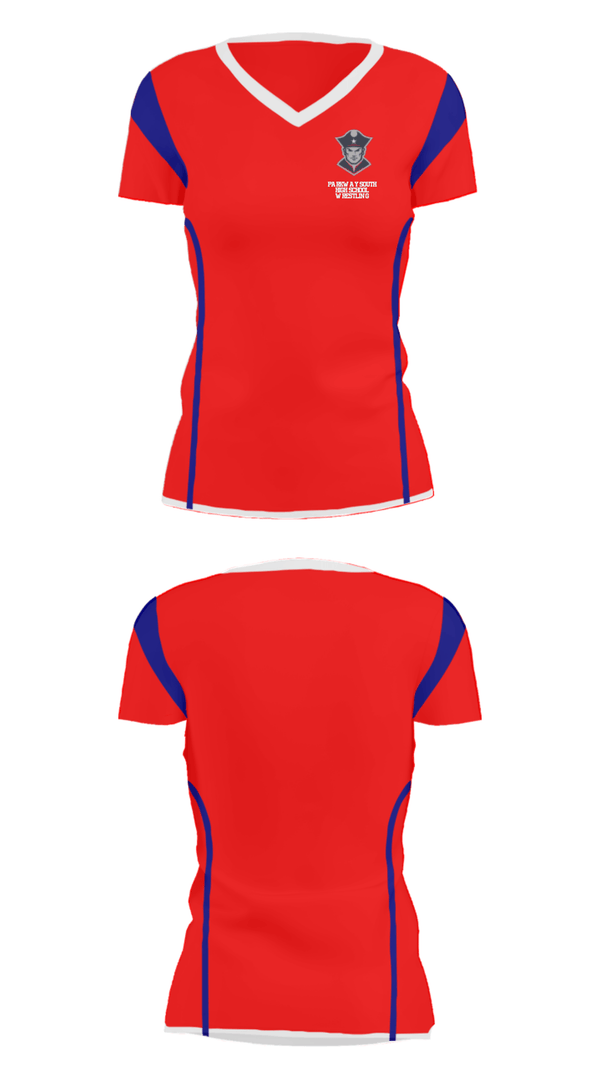 Women's Short Sleeve Vneck Shirt, Parkway South High School Wrestling, Wrestling, Teamtime, Team time, sublimation, custom sports apparel, team uniforms, spirit wear, spiritwear, sports uniforms, custom shirts, team store, custom team store, fundraiser sports, apparel fundraiser