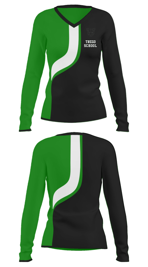 Women's Long Sleeve Vneck Shirt, Trego School, Spirit Store, Teamtime, Team time, sublimation, custom sports apparel, team uniforms, spirit wear, spiritwear, sports uniforms, custom shirts, team store, custom team store, fundraiser sports, apparel fundraiser