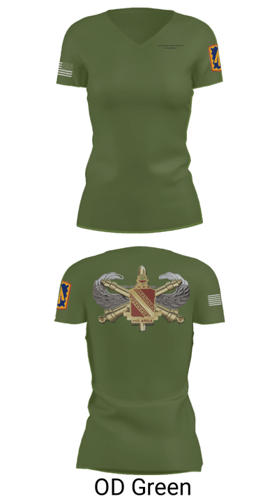 2-44 Air Defense Artillery Regiment 13491150 Women's Short Sleeve V-neck Shirt - 28