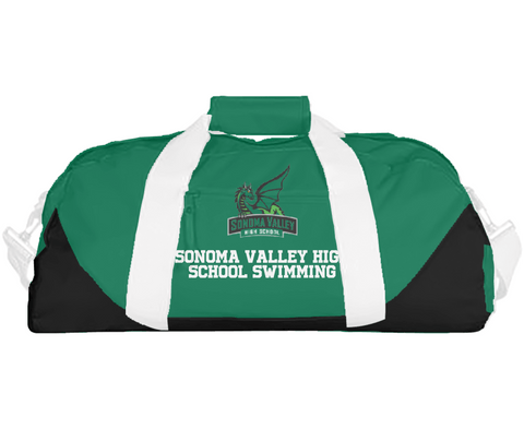 Duffle Bag, Sonoma Valley High School Swimming, Swimming, Teamtime, Team time, sublimation, custom sports apparel, team uniforms, spirit wear, spiritwear, sports uniforms, custom shirts, team store, custom team store, fundraiser sports, apparel fundraiser