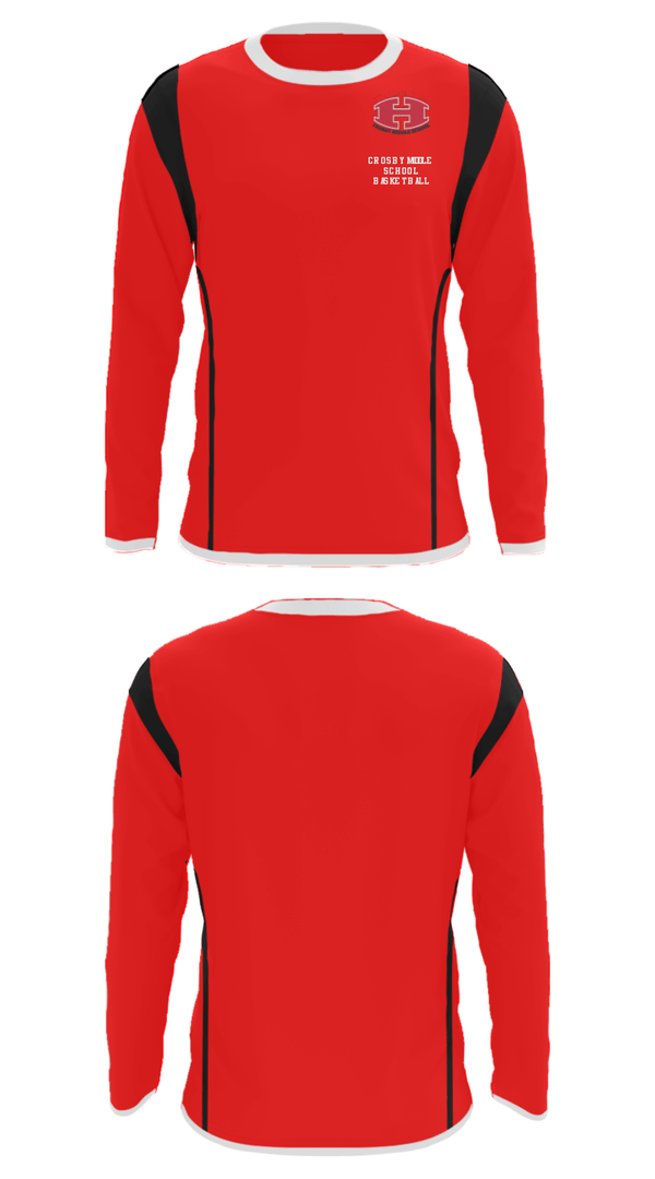 Long Sleeve Performance Shirt, Crosby Middle School Basketball, Women's Basketball, Teamtime, Team time, sublimation, custom sports apparel, team uniforms, spirit wear, spiritwear, sports uniforms, custom shirts, team store, custom team store, fundraiser sports, apparel fundraiser