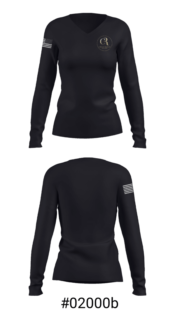 Women's Long Sleeve Vneck Shirt, Cinco Rosas Resort, Tennis, Teamtime, Team time, sublimation, custom sports apparel, team uniforms, spirit wear, spiritwear, sports uniforms, custom shirts, team store, custom team store, fundraiser sports, apparel fundraiser