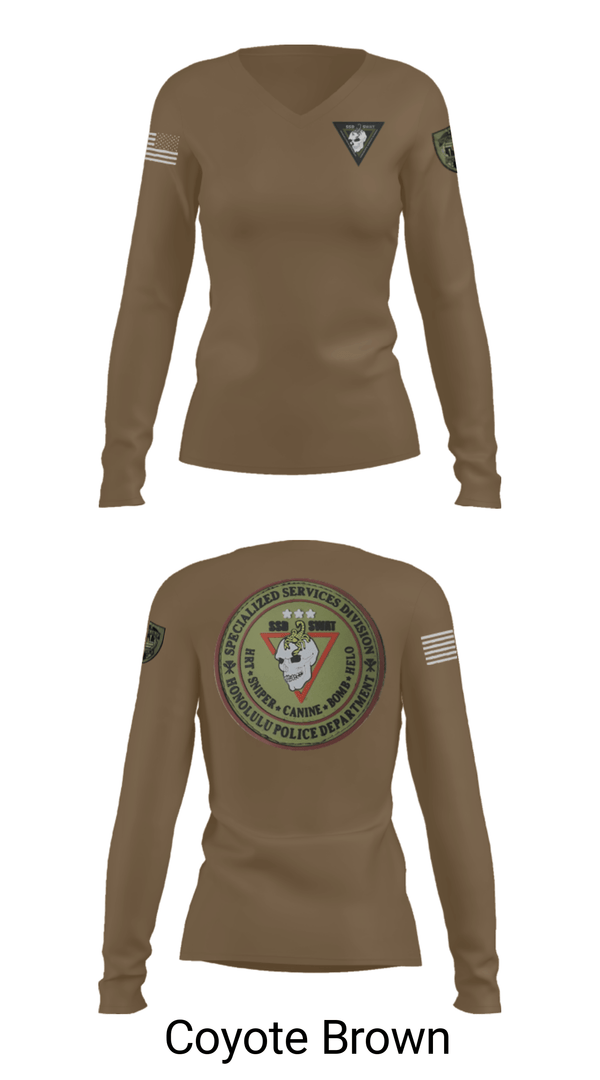 Women's Long Sleeve Vneck Shirt, SSD, Police, Teamtime, Team time, sublimation, custom sports apparel, team uniforms, spirit wear, spiritwear, sports uniforms, custom shirts, team store, custom team store, fundraiser sports, apparel fundraiser