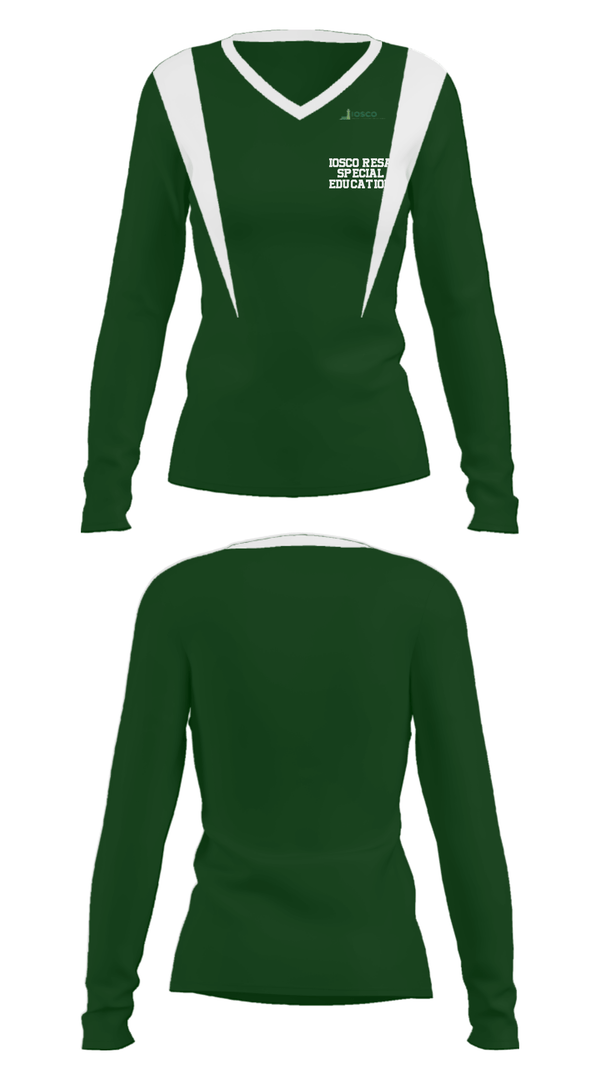 Women's Long Sleeve Vneck Shirt, IOSCO RESA Special Education, Spirit Store, Teamtime, Team time, sublimation, custom sports apparel, team uniforms, spirit wear, spiritwear, sports uniforms, custom shirts, team store, custom team store, fundraiser sports, apparel fundraiser