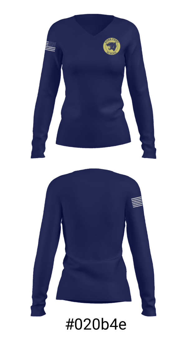 Women's Long Sleeve Vneck Shirt, York Preparatory School Basketball, Men's Basketball, Teamtime, Team time, sublimation, custom sports apparel, team uniforms, spirit wear, spiritwear, sports uniforms, custom shirts, team store, custom team store, fundraiser sports, apparel fundraiser