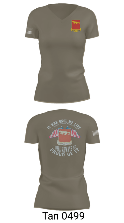 Alpha Battery 1st Battalion 75th Field Artillery 73323132 Women's Short Sleeve V-neck Shirt - 36