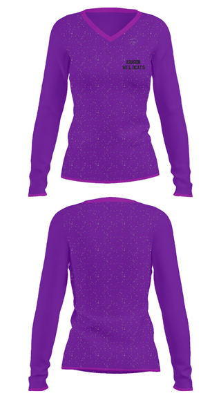 Women's Long Sleeve Vneck Shirt, Aragon wildcats, Football, Teamtime, Team time, sublimation, custom sports apparel, team uniforms, spirit wear, spiritwear, sports uniforms, custom shirts, team store, custom team store, fundraiser sports, apparel fundraiser