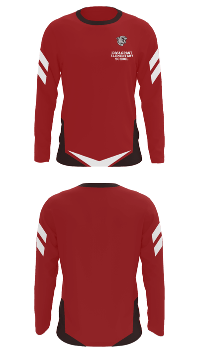 Iowa-Grant Elementary School 94839916 Long Sleeve Performance Shirt - 33