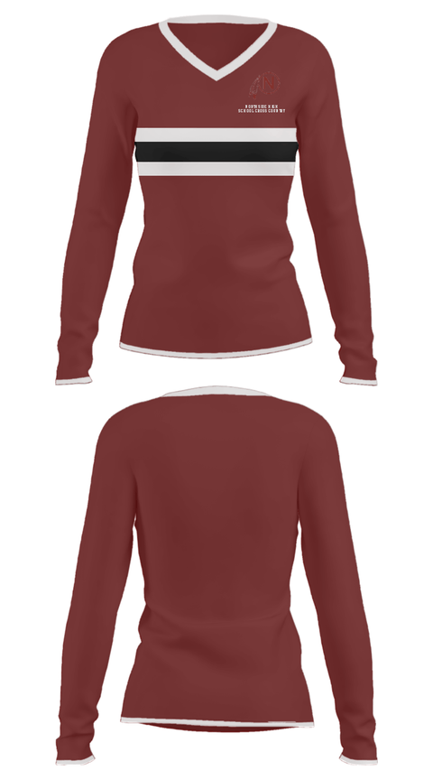 Women's Long Sleeve Vneck Shirt, Northside High School Cross Country, Cross Country, Teamtime, Team time, sublimation, custom sports apparel, team uniforms, spirit wear, spiritwear, sports uniforms, custom shirts, team store, custom team store, fundraiser sports, apparel fundraiser