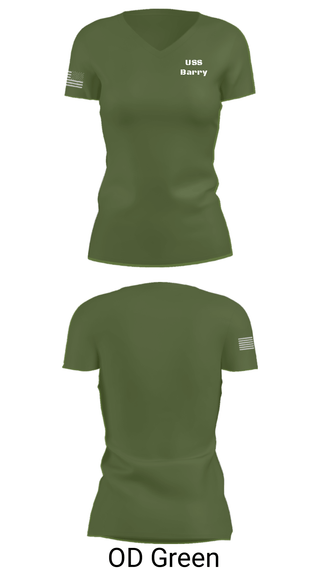 Women's Short Sleeve Vneck Shirt, USS Barry, Navy, Teamtime, Team time, sublimation, custom sports apparel, team uniforms, spirit wear, spiritwear, sports uniforms, custom shirts, team store, custom team store, fundraiser sports, apparel fundraiser