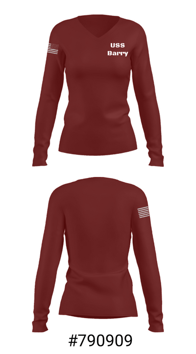 USS Barry 76418110 Women's Long Sleeve V-neck Shirt - 7