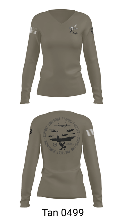 STAGING FACILITY 22010365 Women's Long Sleeve V-neck Shirt - 39