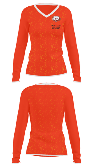 Women's Long Sleeve Vneck Shirt, North Bergen High School Basketball, Women's Basketball, Teamtime, Team time, sublimation, custom sports apparel, team uniforms, spirit wear, spiritwear, sports uniforms, custom shirts, team store, custom team store, fundraiser sports, apparel fundraiser
