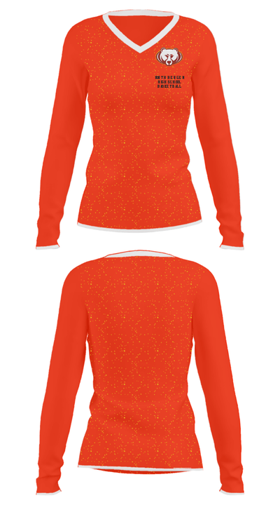 North Bergen High School Basketball 81323686 Women's Long Sleeve V-neck Shirt - 34
