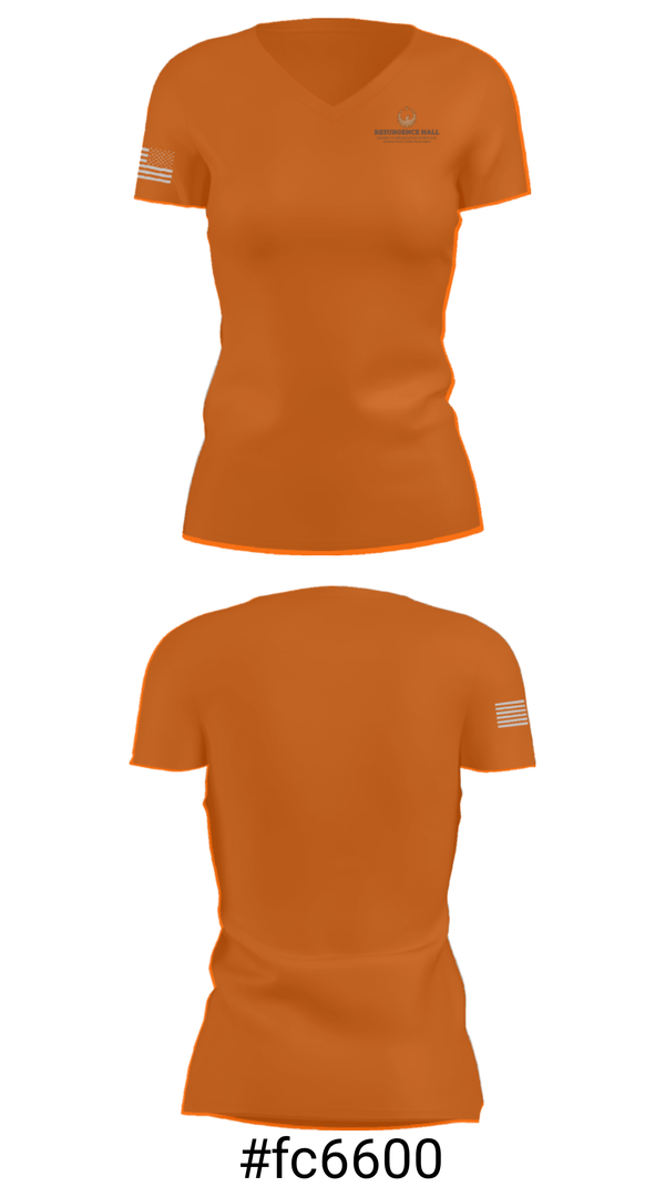Women's Short Sleeve Vneck Shirt, Resurgence Hall Charter School, Spirit Store, Teamtime, Team time, sublimation, custom sports apparel, team uniforms, spirit wear, spiritwear, sports uniforms, custom shirts, team store, custom team store, fundraiser sports, apparel fundraiser