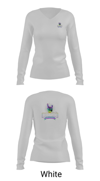 Women's Long Sleeve Vneck Shirt, DeafPeaceRockVlog, , Teamtime, Team time, sublimation, custom sports apparel, team uniforms, spirit wear, spiritwear, sports uniforms, custom shirts, team store, custom team store, fundraiser sports, apparel fundraiser