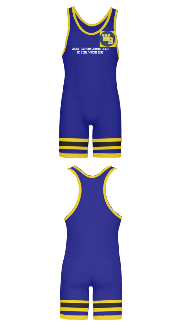Wrestling Singlet, West Babylon Junior High School Wrestling, Wrestling, Teamtime, Team time, sublimation, custom sports apparel, team uniforms, spirit wear, spiritwear, sports uniforms, custom shirts, team store, custom team store, fundraiser sports, apparel fundraiser
