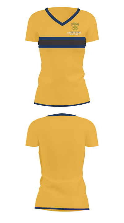 Ilwaco High School Wrestling 7421993 Women's Short Sleeve V-neck Shirt - 29