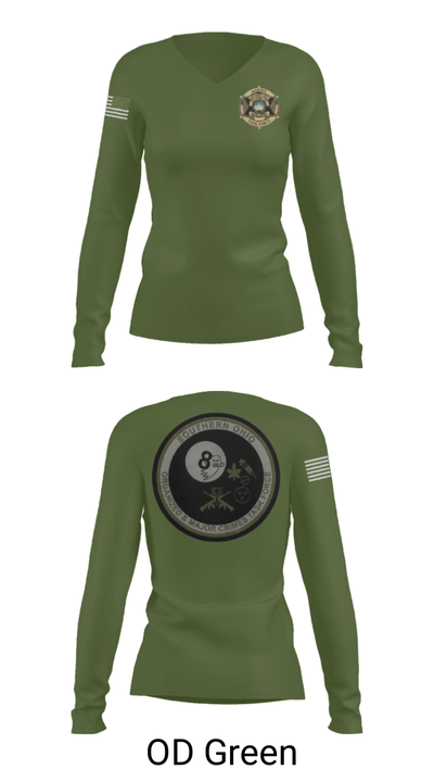 Southern Ohio Organized and Major Crimes Task Force 32942427 Women's Long Sleeve V-neck Shirt - 31