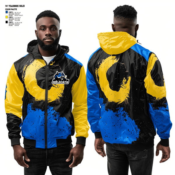 Windbreaker, Wildcats, Cheer, Teamtime, Team time, sublimation, custom sports apparel, team uniforms, spirit wear, spiritwear, sports uniforms, custom shirts, team store, custom team store, fundraiser sports, apparel fundraiser