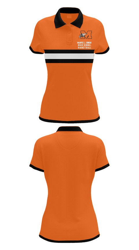 Short Sleeve Performance Polo, Manvel Junior High School Basketball, Women's Basketball, Teamtime, Team time, sublimation, custom sports apparel, team uniforms, spirit wear, spiritwear, sports uniforms, custom shirts, team store, custom team store, fundraiser sports, apparel fundraiser