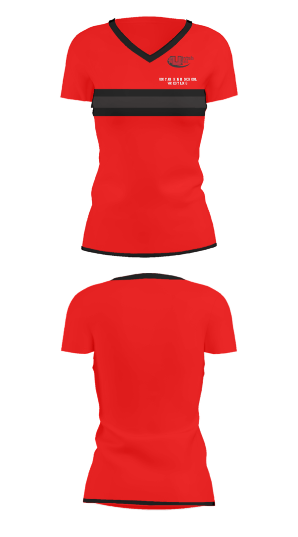 Women's Short Sleeve Vneck Shirt, Uintah High School Wrestling, Wrestling, Teamtime, Team time, sublimation, custom sports apparel, team uniforms, spirit wear, spiritwear, sports uniforms, custom shirts, team store, custom team store, fundraiser sports, apparel fundraiser