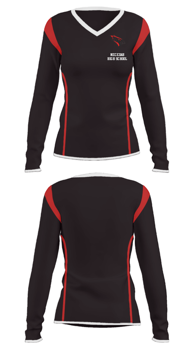 Necedah High School 57236326 Women's Long Sleeve V-neck Shirt - 33