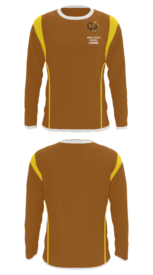 Long Sleeve Performance Shirt, South High School Swimming, Swimming, Teamtime, Team time, sublimation, custom sports apparel, team uniforms, spirit wear, spiritwear, sports uniforms, custom shirts, team store, custom team store, fundraiser sports, apparel fundraiser