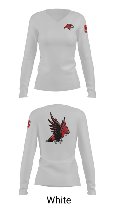 Saranac Youth Wrestling Club - Redhawks 32631946 Women's Long Sleeve V-neck Shirt - 6
