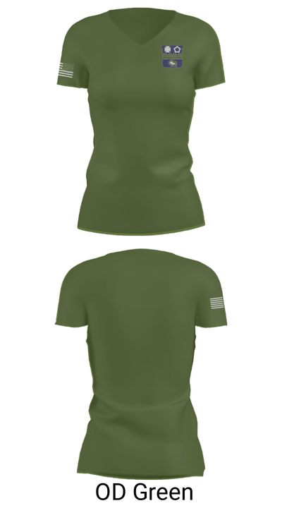C Co 4th Battalion 17th Infantry, 7th Infantry Division 60203544 Women's Short Sleeve V-neck Shirt - 28