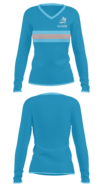 Hal E Clark Middle School Wrestling 13055372 Women's Long Sleeve V-neck Shirt - 31