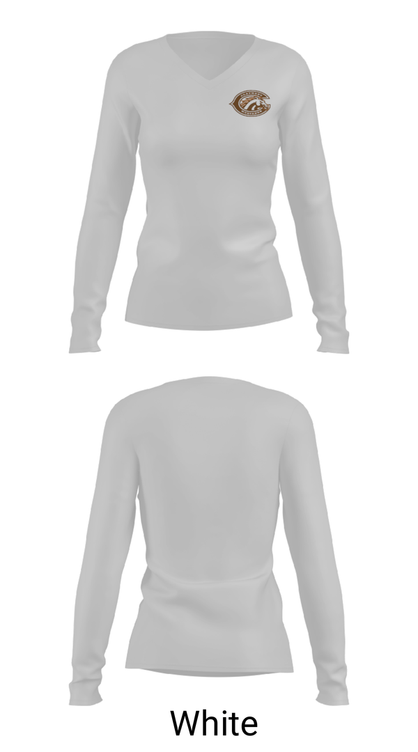 Women's Long Sleeve Vneck Shirt, Claymont Elementary School, Spirit Store, Teamtime, Team time, sublimation, custom sports apparel, team uniforms, spirit wear, spiritwear, sports uniforms, custom shirts, team store, custom team store, fundraiser sports, apparel fundraiser