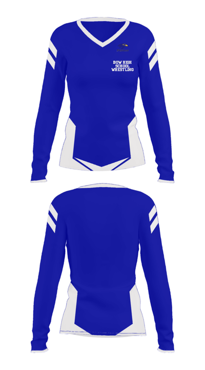 Bow High School Wrestling 35233861 Women's Long Sleeve V-neck Shirt - 31
