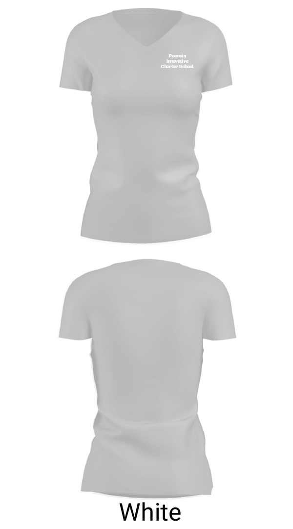 Women's Short Sleeve Vneck Shirt, Pocosin Innovative Charter School, Spirit Store, Teamtime, Team time, sublimation, custom sports apparel, team uniforms, spirit wear, spiritwear, sports uniforms, custom shirts, team store, custom team store, fundraiser sports, apparel fundraiser