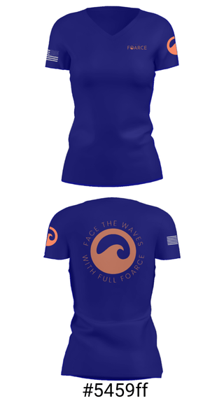 Women's Short Sleeve Vneck Shirt, Full Foarce, Spirit Store, Teamtime, Team time, sublimation, custom sports apparel, team uniforms, spirit wear, spiritwear, sports uniforms, custom shirts, team store, custom team store, fundraiser sports, apparel fundraiser