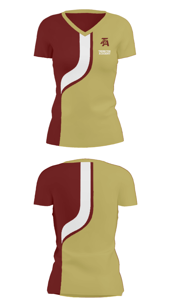 Women's Short Sleeve Vneck Shirt, Thornton Academy, Spirit Store, Teamtime, Team time, sublimation, custom sports apparel, team uniforms, spirit wear, spiritwear, sports uniforms, custom shirts, team store, custom team store, fundraiser sports, apparel fundraiser
