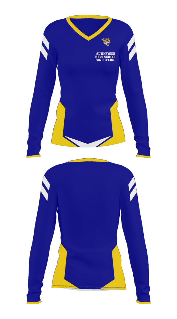 Women's Long Sleeve Vneck Shirt, Sunnyside High School Wrestling, Wrestling, Teamtime, Team time, sublimation, custom sports apparel, team uniforms, spirit wear, spiritwear, sports uniforms, custom shirts, team store, custom team store, fundraiser sports, apparel fundraiser