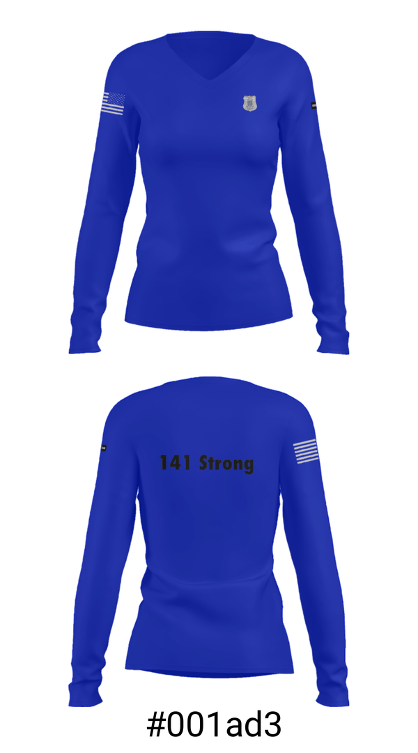 Women's Long Sleeve Vneck Shirt, 141 Strong, Police, Teamtime, Team time, sublimation, custom sports apparel, team uniforms, spirit wear, spiritwear, sports uniforms, custom shirts, team store, custom team store, fundraiser sports, apparel fundraiser