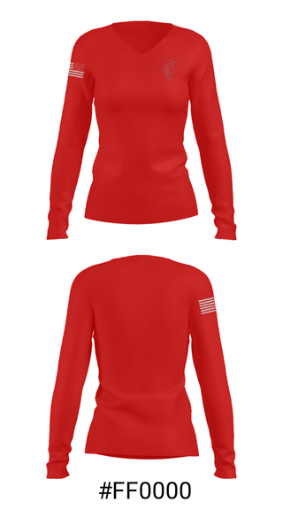 Women's Long Sleeve Vneck Shirt, Wyoming Indian Elementary School, Spirit Store, Teamtime, Team time, sublimation, custom sports apparel, team uniforms, spirit wear, spiritwear, sports uniforms, custom shirts, team store, custom team store, fundraiser sports, apparel fundraiser