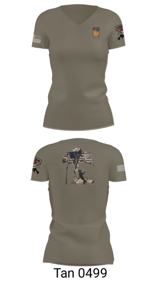 Women's Short Sleeve Vneck Shirt, 18th FA BDE Airborne, Army, Teamtime, Team time, sublimation, custom sports apparel, team uniforms, spirit wear, spiritwear, sports uniforms, custom shirts, team store, custom team store, fundraiser sports, apparel fundraiser