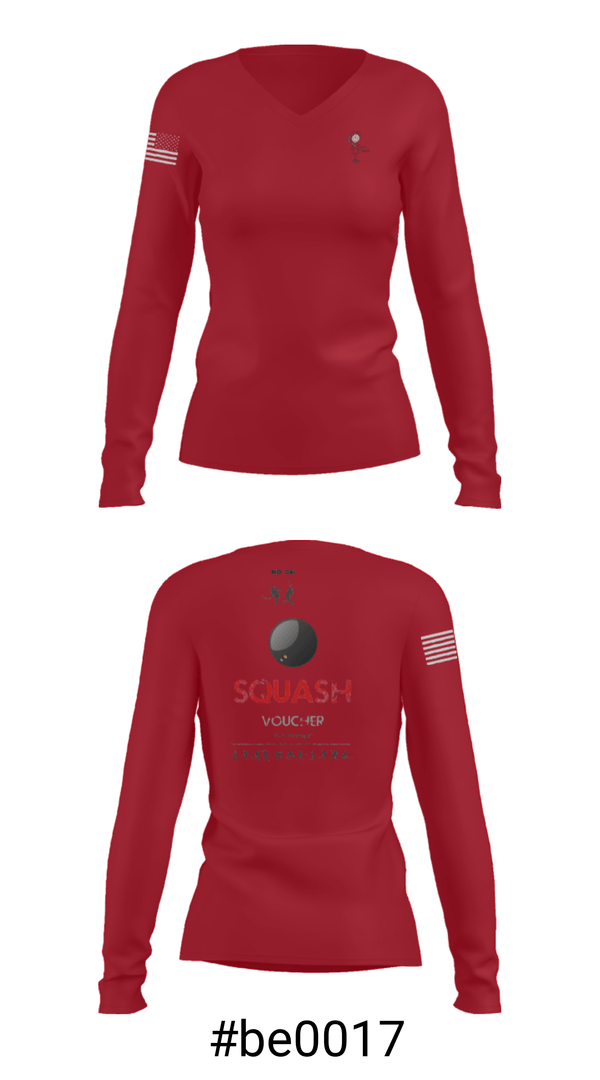 Women's Long Sleeve Vneck Shirt, Cambridge Squash, Tennis, Teamtime, Team time, sublimation, custom sports apparel, team uniforms, spirit wear, spiritwear, sports uniforms, custom shirts, team store, custom team store, fundraiser sports, apparel fundraiser