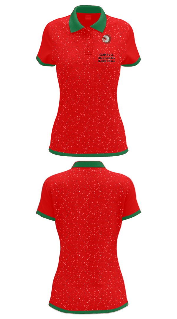 Women's Short Sleeve Performance Polo, Campbell High School Basketball, Men's Basketball, Teamtime, Team time, sublimation, custom sports apparel, team uniforms, spirit wear, spiritwear, sports uniforms, custom shirts, team store, custom team store, fundraiser sports, apparel fundraiser