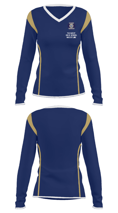 Tri-West High School Wrestling 97951953 Women's Long Sleeve V-neck Shirt - 33