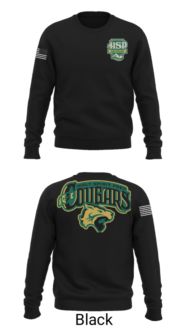 Crew Neck Sweatshirt, Holy Spirit Preparatory Upper School Swimming, Swimming, Teamtime, Team time, sublimation, custom sports apparel, team uniforms, spirit wear, spiritwear, sports uniforms, custom shirts, team store, custom team store, fundraiser sports, apparel fundraiser